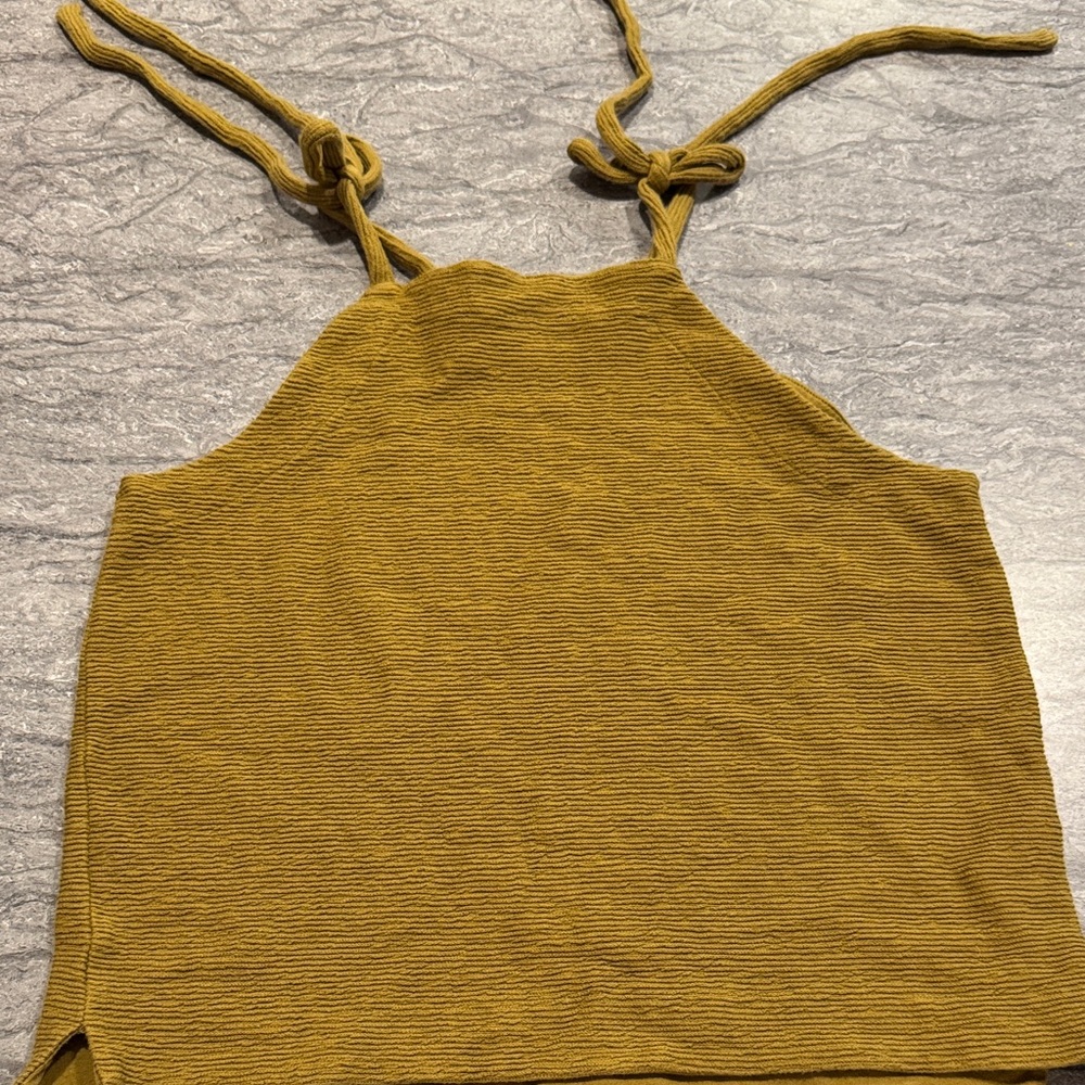 Madewell Mustard Knotted Strap Camisole